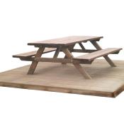 Table de pique-nique rustique Haut de gamme, Bois massif, épaisseur 28 mm